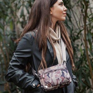NWT Hedgren Rain Sustainably Made Crossbody Grey Camo